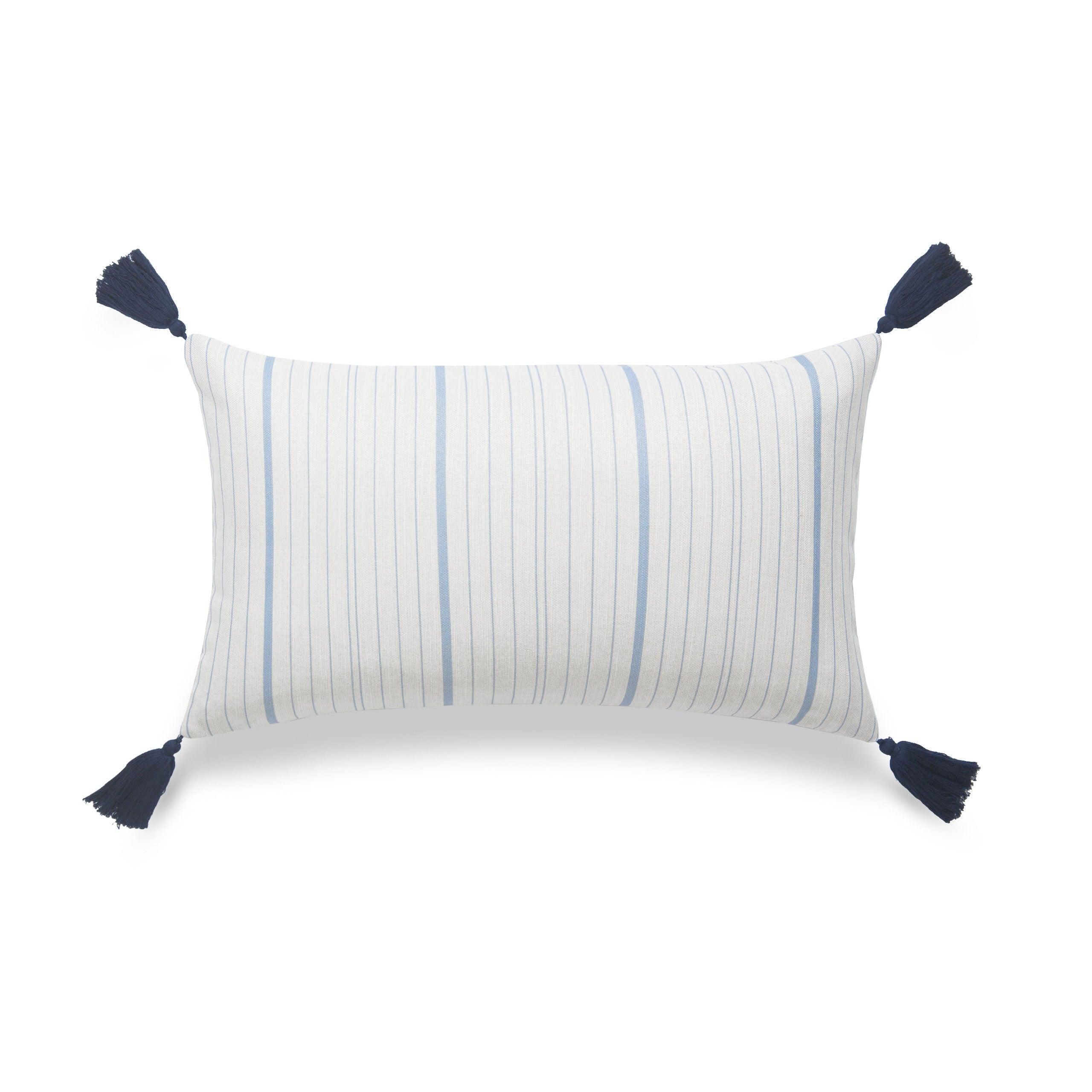 Coastal Decorative Pillows, Stripe Tassel, Taupe