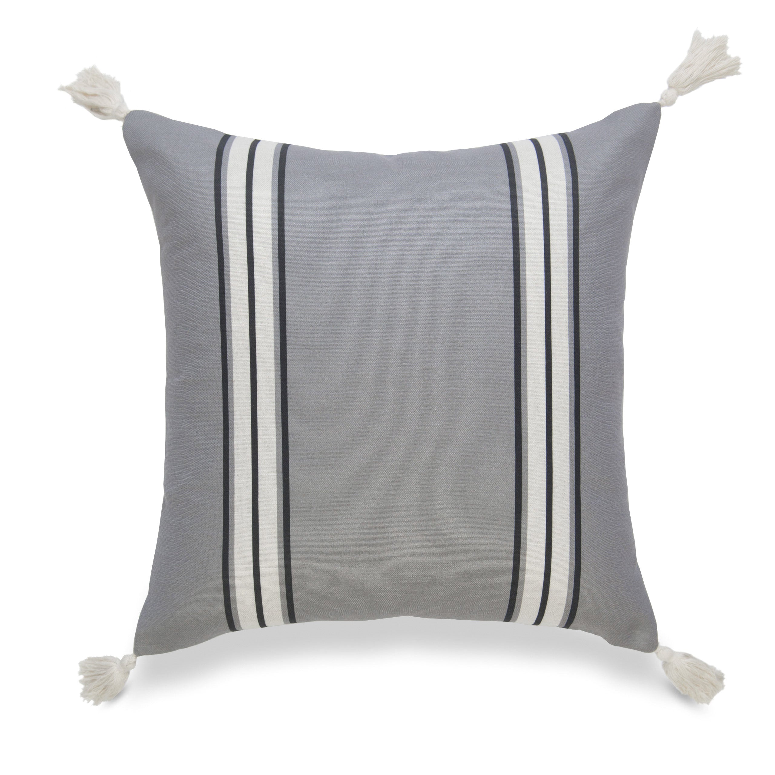 Beachy Pillows, Stripe Tassel, Navy Blue | Crumbs Home