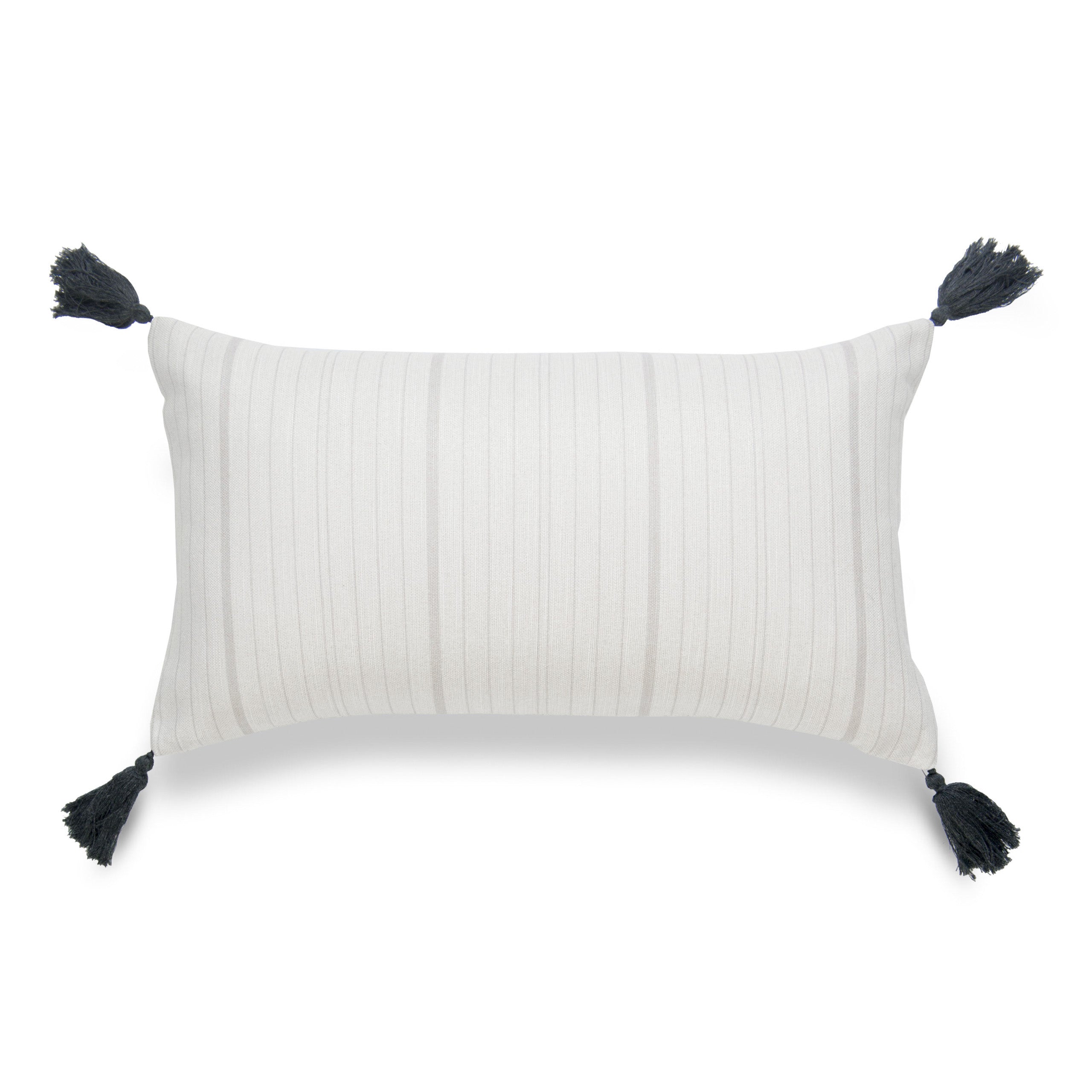 Beachy Pillows, Stripe Tassel, Navy Blue | Crumbs Home