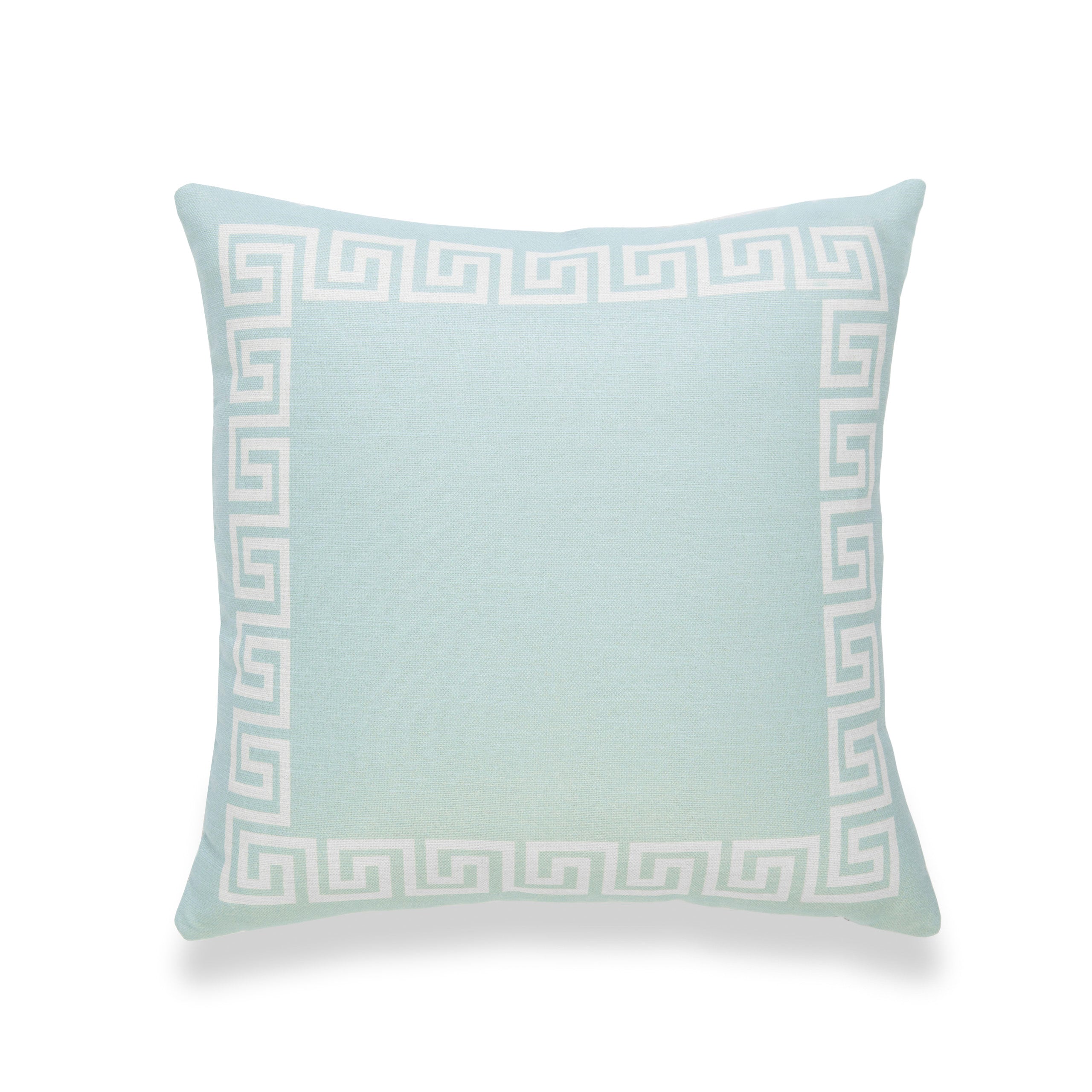 Beach Pillow, Greek Key, Light Aqua | Crumbs Home