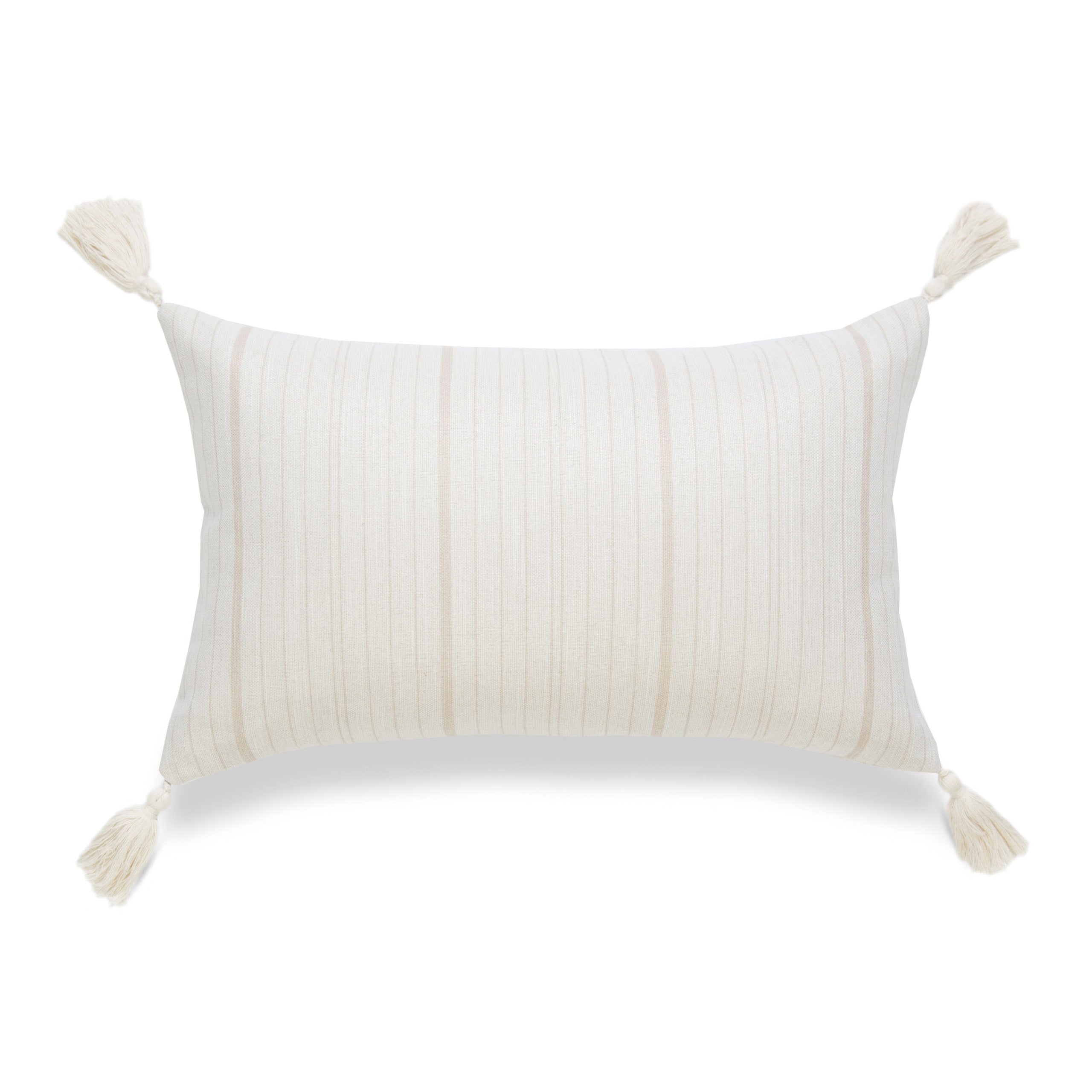 White pillow hotsell with colorful tassels